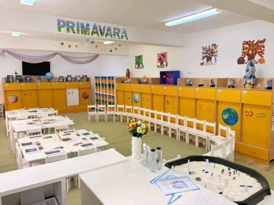 Sala de grupă - tema Primăvara și Spațiul